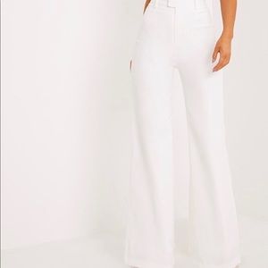 White Wide Leg Trousers